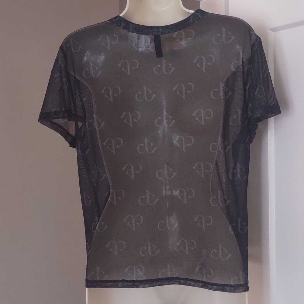 Women's Divided by H&M Black Short Sleeve Mesh Tee Shirt - Size XL - Picture 4 of 6